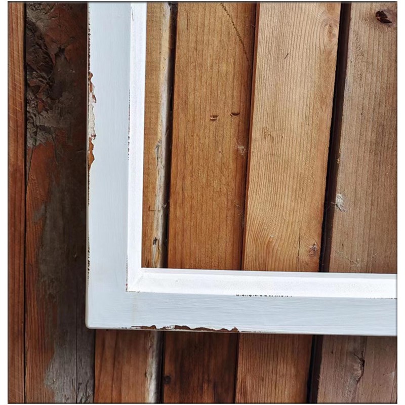 乡村做旧假窗户框花园庭院装饰复古实木墙饰挂饰拍摄道具窗格木格