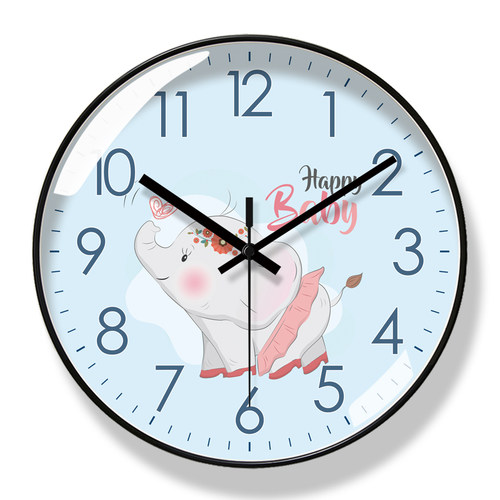 易普拉6162萌宠动物挂钟客厅钟表简约家用时钟挂表静音扫秒石英钟
