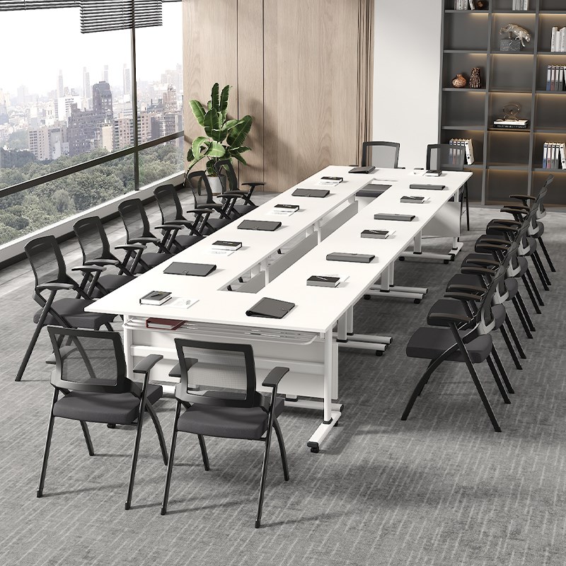 折叠培训桌会议桌椅可移动拼接多功能长条带轮简易课桌办公1
