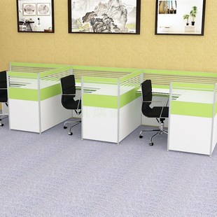 深圳3人职员卡位办公桌转角卡座电脑桌屏风卡位桌办公简约现代