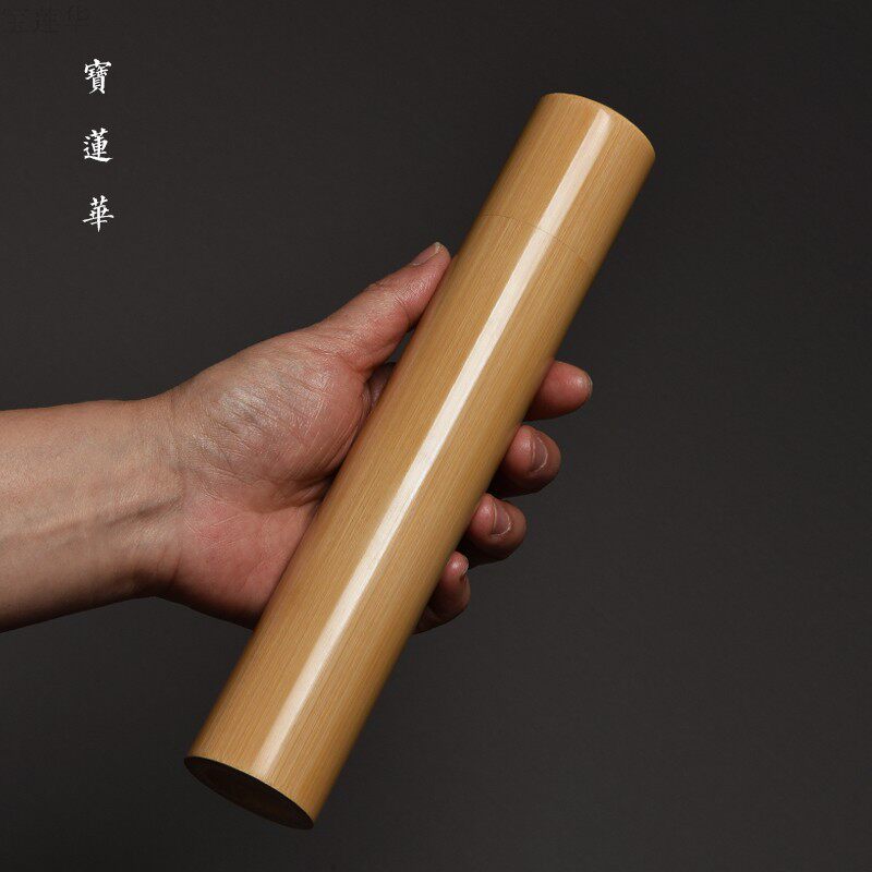 长玉竹节拔口香筒 手工镜面精磨竹罐 大号竹线香筒茶叶罐竹制香罐