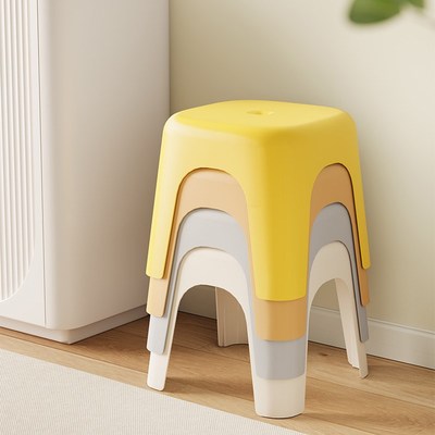 塑料小家用板凳方凳可叠放茶几凳浴室防滑儿童踩脚矮凳茶几凳