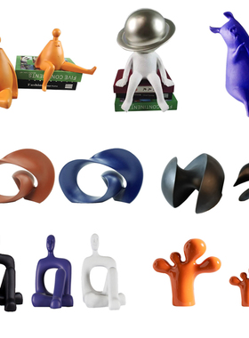 现代简约异形扭转抽象摆件样板间儿童房卡通人物动物小猪软装摆件