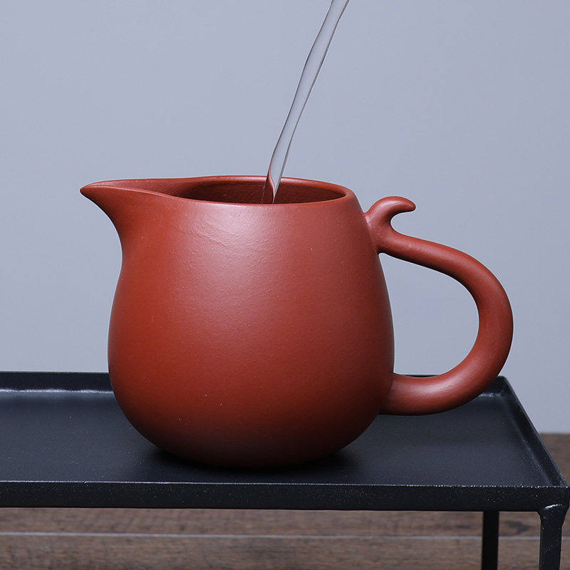 宜兴紫砂公道杯茶漏茶滤过滤大红袍手工功夫茶具大茶海分茶器套装