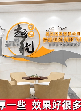 办公室背景墙装饰公司文化墙贴企业形象名字设计定制布置激励标语