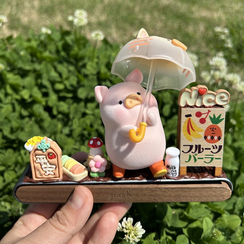 lulu猪奶油胶临时停车汽车挪车电话号码牌车内可爱卡通装饰品摆件