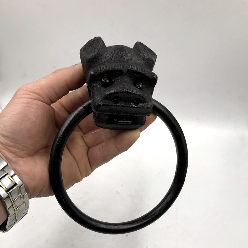 仿古家具古典铁门环拉手铸铁虎头大门响把手中式铜配件门装饰配饰