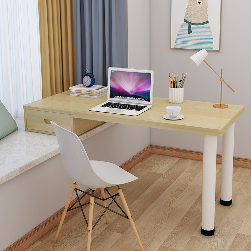 电脑台式桌简约现代小户型卧室床上写字桌学生家用实木飘窗电脑桌
