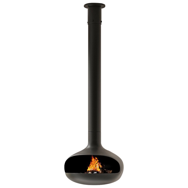 悬挂式飞碟壁炉仿真火木柴电子雾化酒精别墅家用火焰取暖