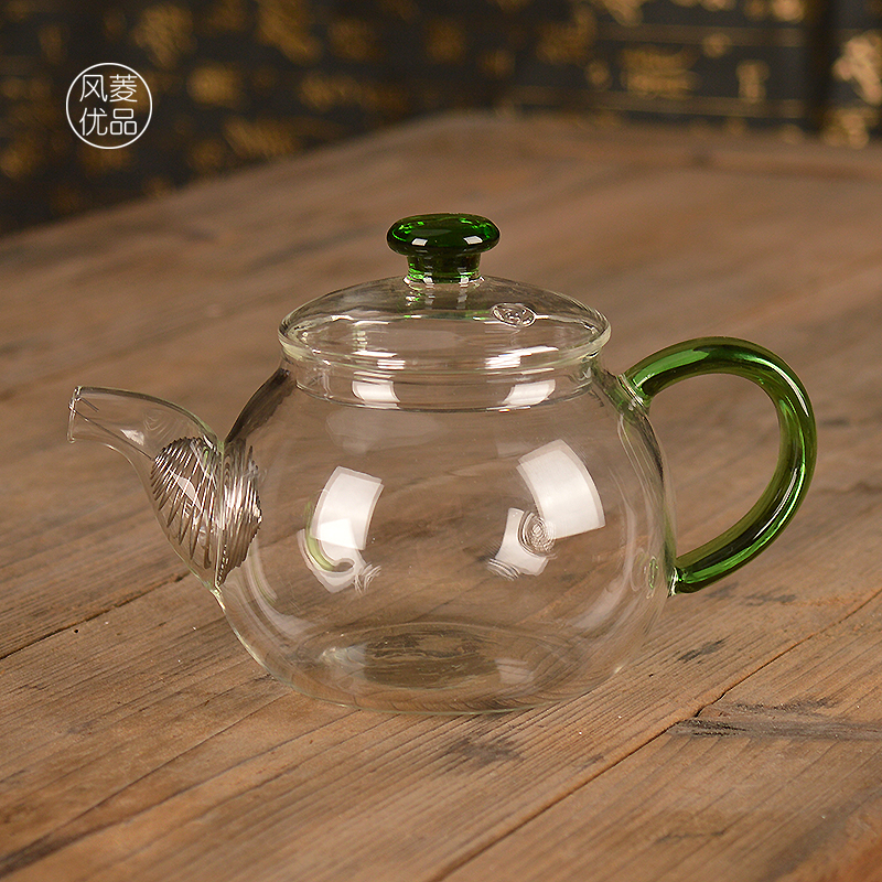 加厚玻璃茶壶耐高温功夫茶具小号过滤可烧煮茶简约耐热泡茶壶器具