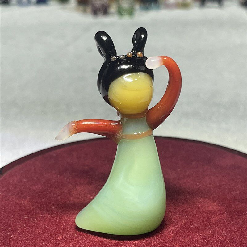 博山大师工艺艺术家设计雕塑手作琉璃玉料器非陶泥陶瓷跳舞的女人