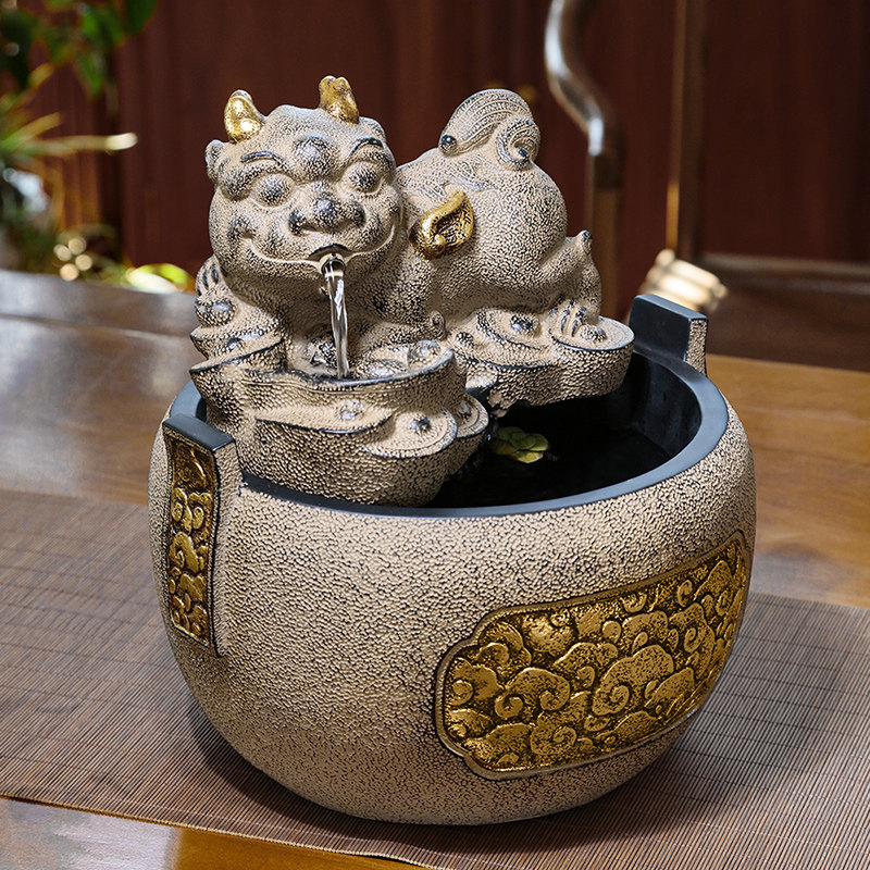 中式流水摆件喷泉室内客厅办公室桌面财源滚滚循环水景观招财礼品,家居饰品,流水摆件,淘宝优惠券,粉丝福利购,淘宝优惠卷