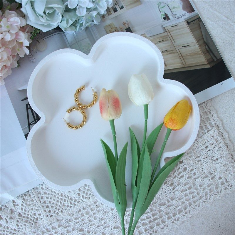 彩色花朵托盘手工彩绘木质民宿家居用品装饰盘子工艺礼品摆饰饰品,家居饰品,装饰盆,淘宝优惠券,粉丝福利购,淘宝优惠卷