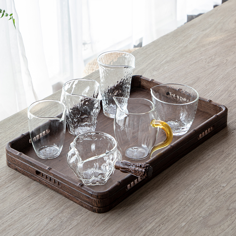 玻璃公道杯加厚耐热茶道分茶器倒茶杯锤纹茶海大号匀杯茶具公杯