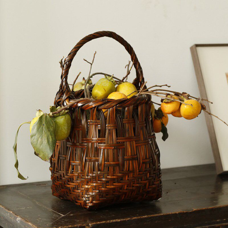 竹编花篮 花器 插花篮 花道工艺品 客厅创意小竹 花瓶摆件装饰品,特色手工艺,竹编/竹雕,淘宝优惠券,粉丝福利购,淘宝优惠卷