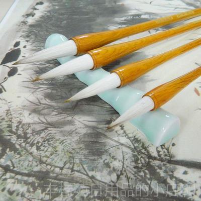 正品常用狼羊兼毫善成性琏湖笔套装大中小楷书行书书法毛笔 人弹