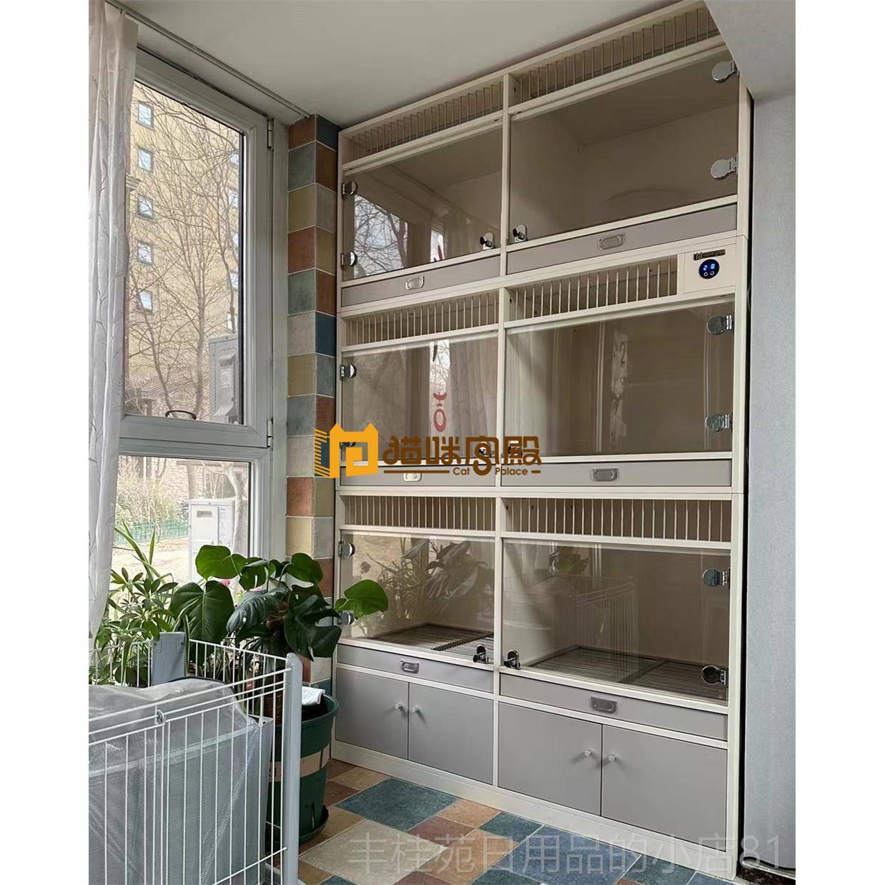 正品猫咪宫殿寄实宠物店展柜制养笼猫狗柜岩板定中岛猫舍别木墅猫