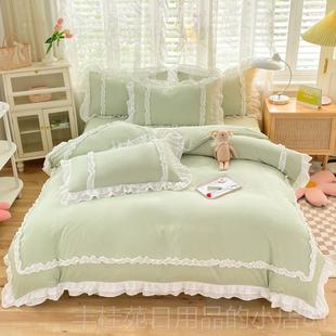 正品 公主少风2女心毛秋冬被套床罩床上 带床裙磨床单四件套025新款