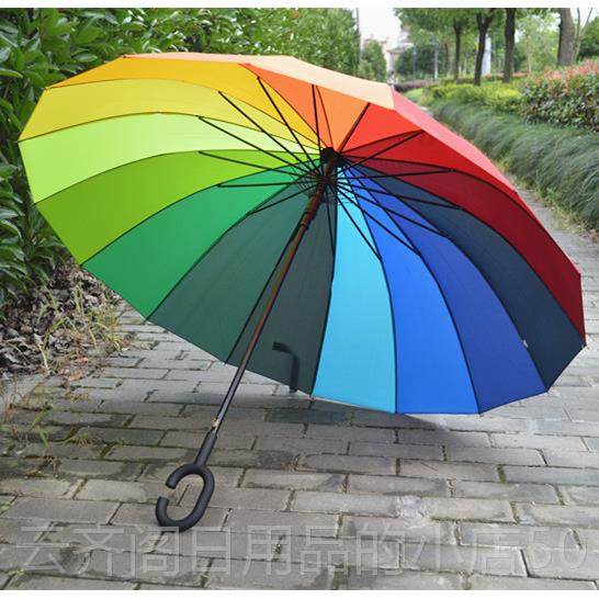 正品创意24骨自6超大彩虹伞免持1骨晴雨伞抗动双人长柄风伞定logo