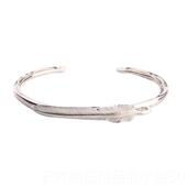 正品 欧线宇红尾鹰风羽毛9切25纯银羽毛手炼18个K金字母射打开性化