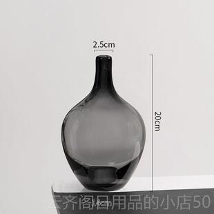 正品透明玻马璃摆件大肚圆花客厅落地肚瓶小口径插花水培醉木水培