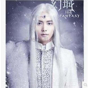 正品古装古风全杀阡陌男通用cos黑长直发分无刘海头套长发中假女