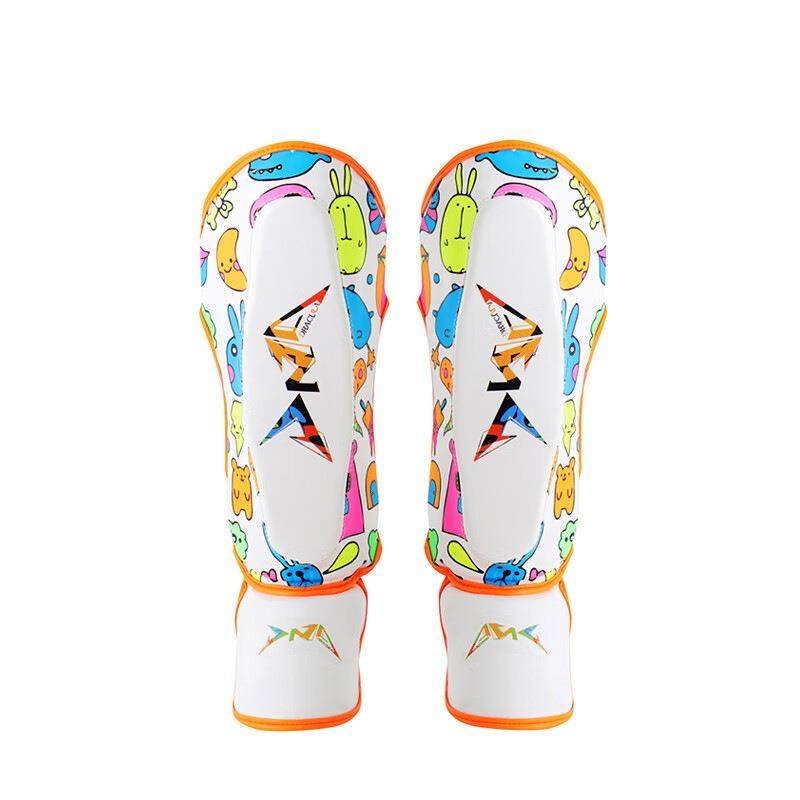 拳击护腿板儿童泰拳MMA搏击散打护具连脚背护胫护踝跆拳道护脚踝