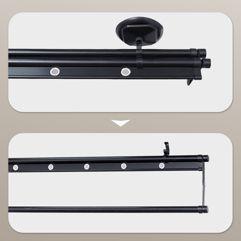 小阳台升降晾衣架单杆式杆小户型晾衣杆顶装室内手动手摇凉衣架