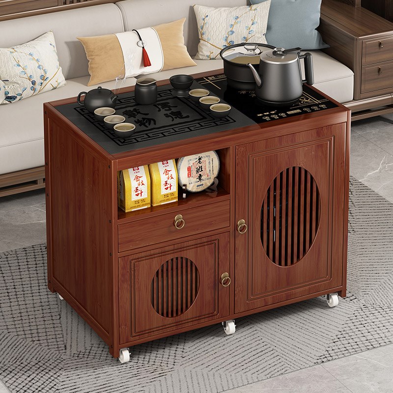 移动茶台小茶桌家用中式茶水柜茶车带轮茶几功夫茶具装烧水一体