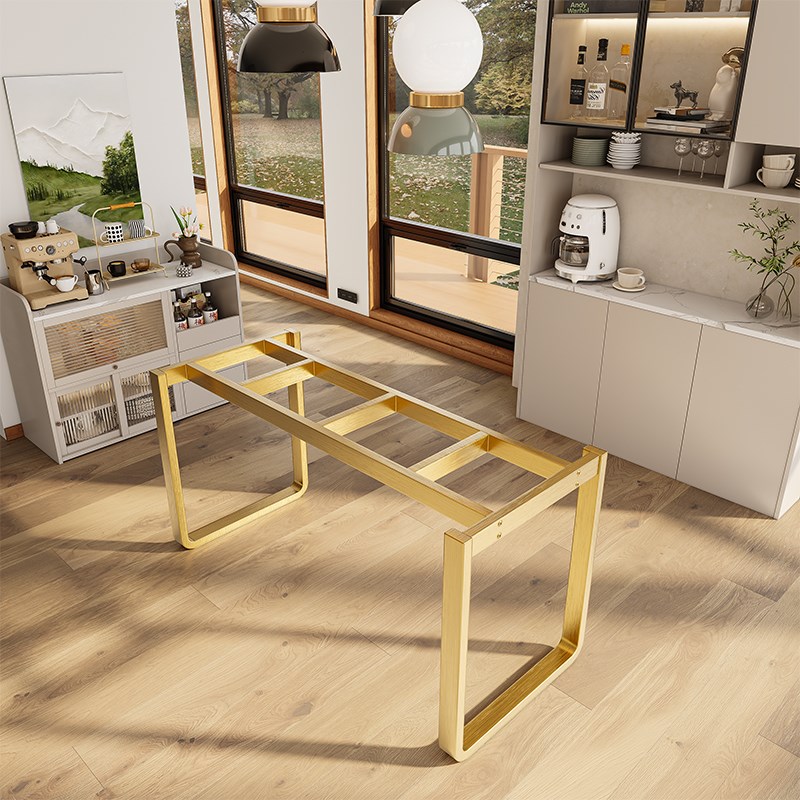 大理石岩板桌腿奢石桌脚支架不锈钢桌腿桌脚台架餐桌底座金属桌架