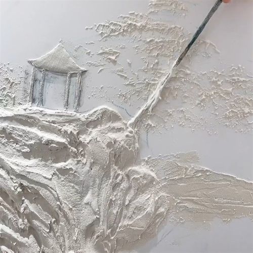 抖音壁画师佳佳款墙面浮雕画雕刻墙面画壁画材料矿物沙料艺术细料