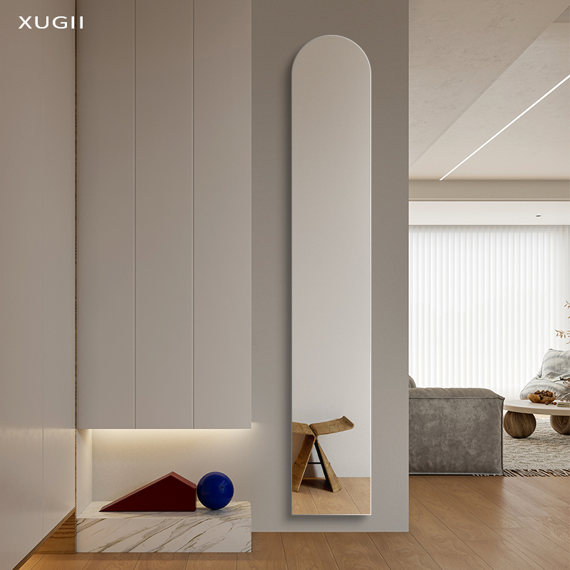 全身穿衣镜家用入户玄关镜超窄镜子卧室贴墙式试衣镜壁挂式防爆镜