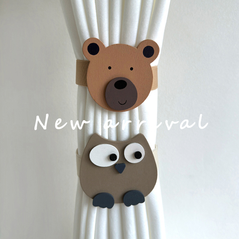 窗帘扎束带高级2023新款可爱儿童房窗帘绑带玩偶固定绑绳简约扣环