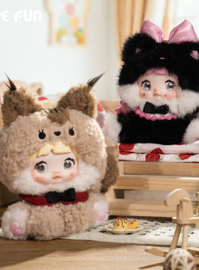 SUREFUN Nommi糯米儿坐坐动物园搪胶毛绒挂件可爱盲盒新年礼物