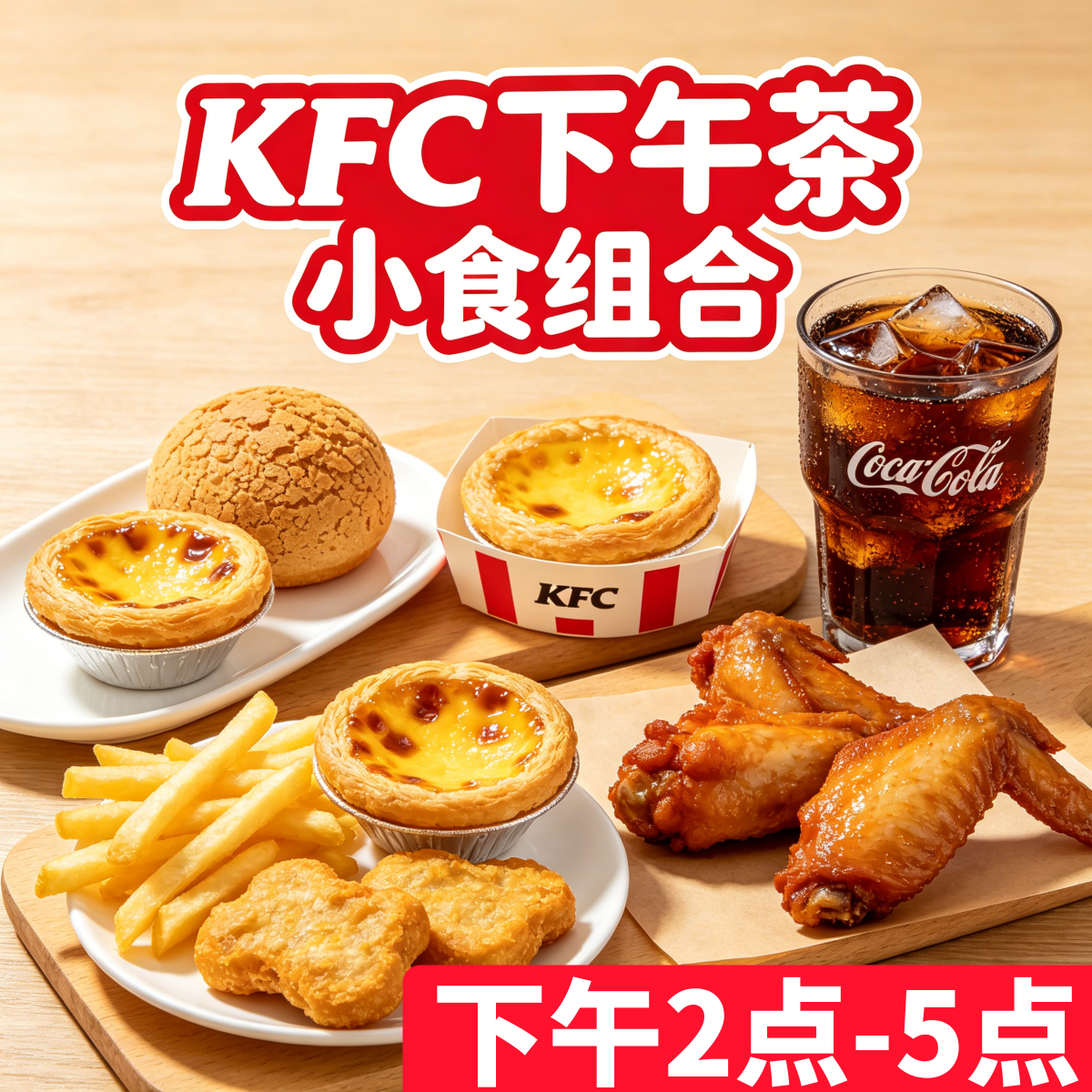 【肯德基下午茶kfc代下单】金运奶黄麻薯蛋挞原味鸡薯条可乐鸡翅