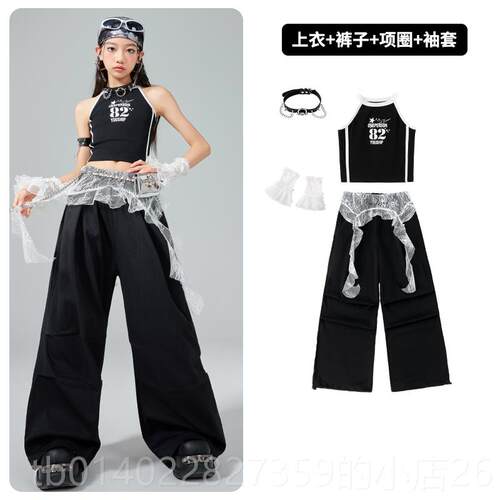 正品生爵士舞女童服舞装街儿童装小学新款舞蹈潮服嘻哈演夏出服表