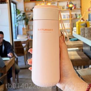 正品小巧保温杯男女学生简约携时尚带茶保漏温水杯高档迷型便你可