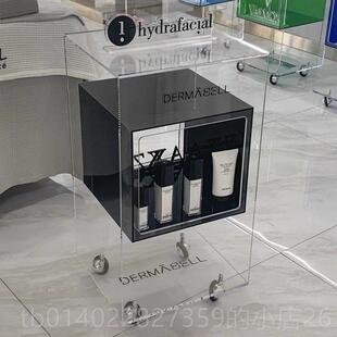 正品美容车美容院档透明压克力推底座可动置物高架手移推车多层工