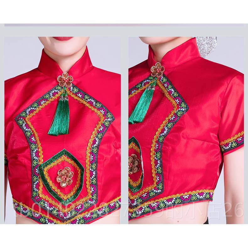 正品新族苗族演出服土家族服装女湘西少数成民族土人黎族家舞蹈服