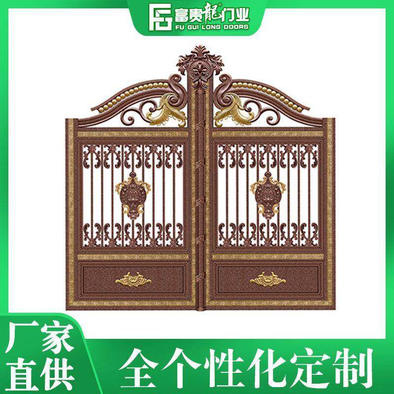 铝合金别墅庭院大门电动对开门 花园院子家用乡村电动双开平移门