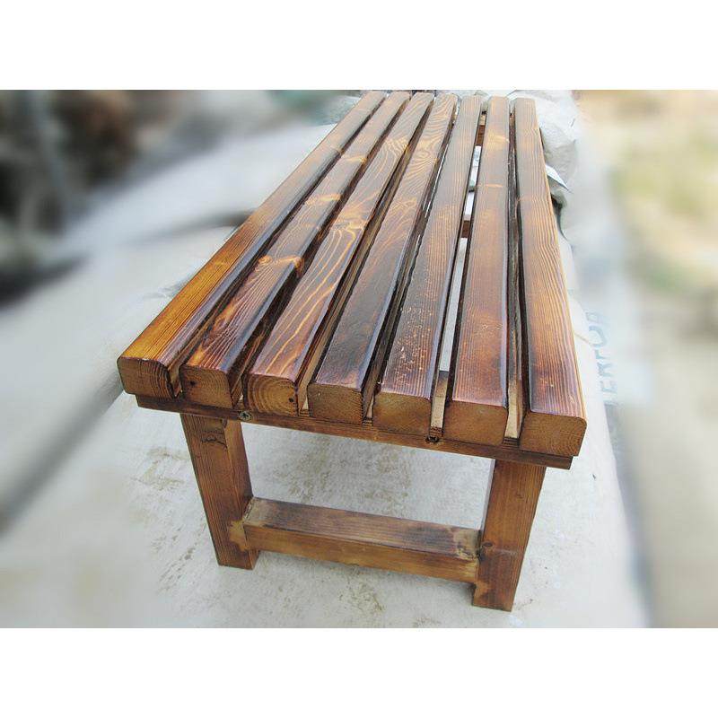 I1实木长凳条凳沙发凳浴室凳公园户外休息凳床尾凳碳化赵之钱