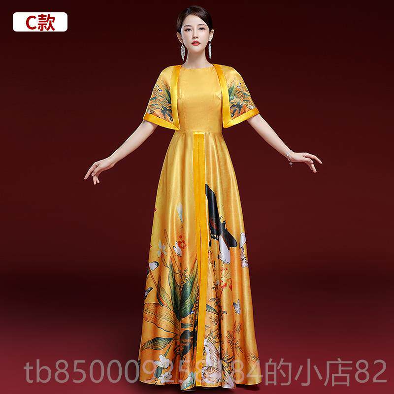 正品式模特走秀旗袍表演服装典古大筝表演测试声乐表演主持人中经