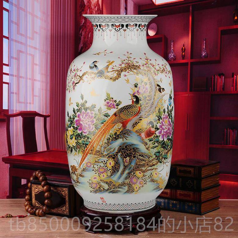 正品景德镇陶瓷 仿古中式锦上花落地大花瓶添 客器品厅家居装饰摆