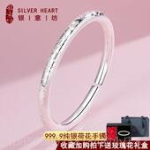 手小众平原环民族风格 正品 女子年轻银手炼纯9999银实心风格 大重银