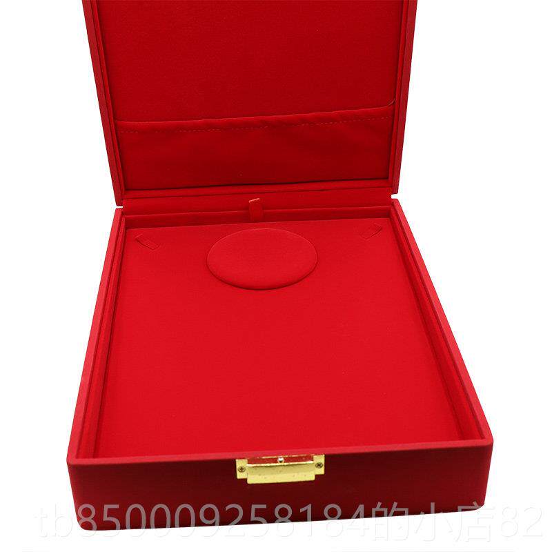 正品高红结端婚礼品嫁妆三金首饰盒套黄金戒色指手镯项炼多件装盒