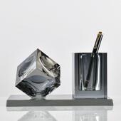 高档高档水晶笔筒组摆合艺家居办公装 术饰饰商制务礼品笔筒摆件定