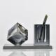 高档高档水晶笔筒组摆合艺家居办公装 术饰饰商制务礼品笔筒摆件定