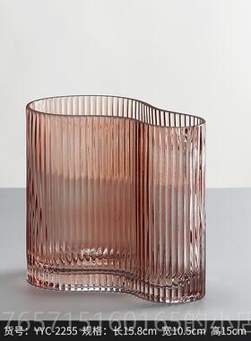 高档BESTW奢ET明透玻S璃花瓶客厅玫瑰小轻高档水培鲜花干花插花瓶