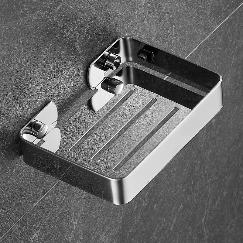 浴室香皂盒肥皂架免打孔304不锈钢卫生间壁挂式创意沥水皂网皂碟