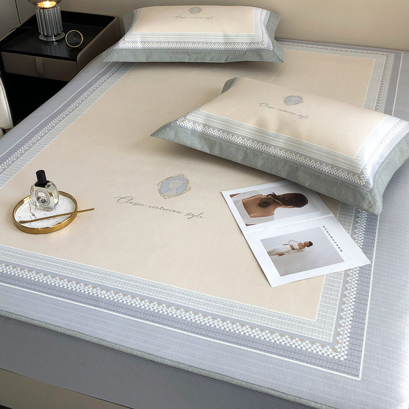 夏季A类清爽简约风冰丝凉席高端数码印花空调席丝滑可水洗软席子